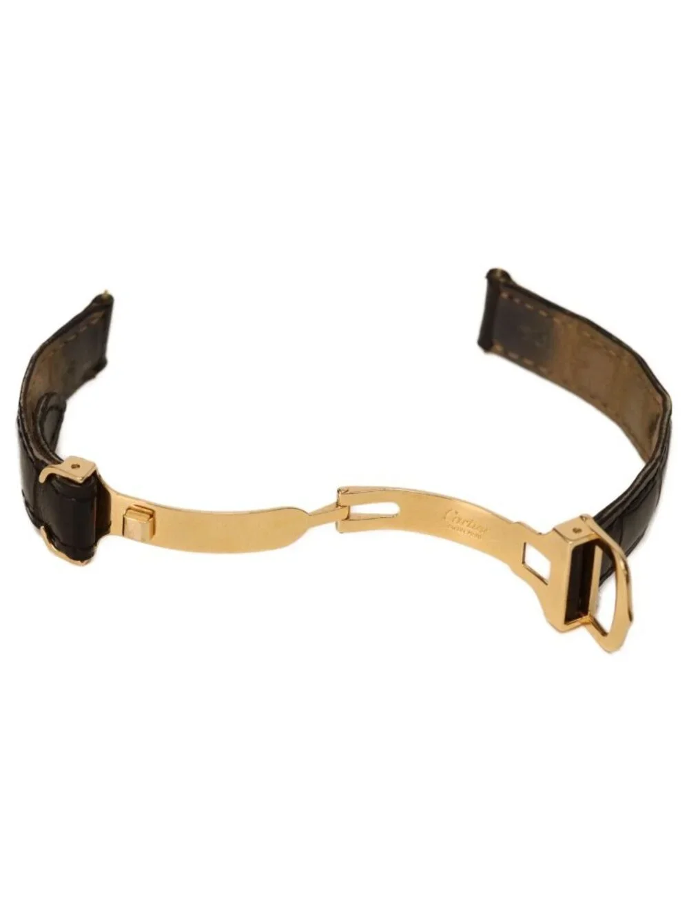 Cartier 925 Must Tank Vermeil SM Quartz Leather